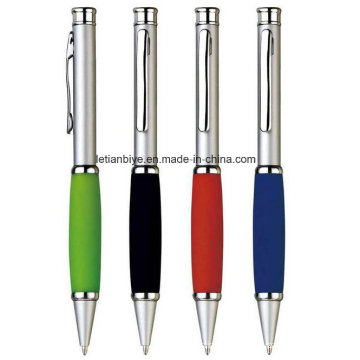 Logotipo personalizado Imprinted Metal Pen com aperto de borracha (LT-C239)